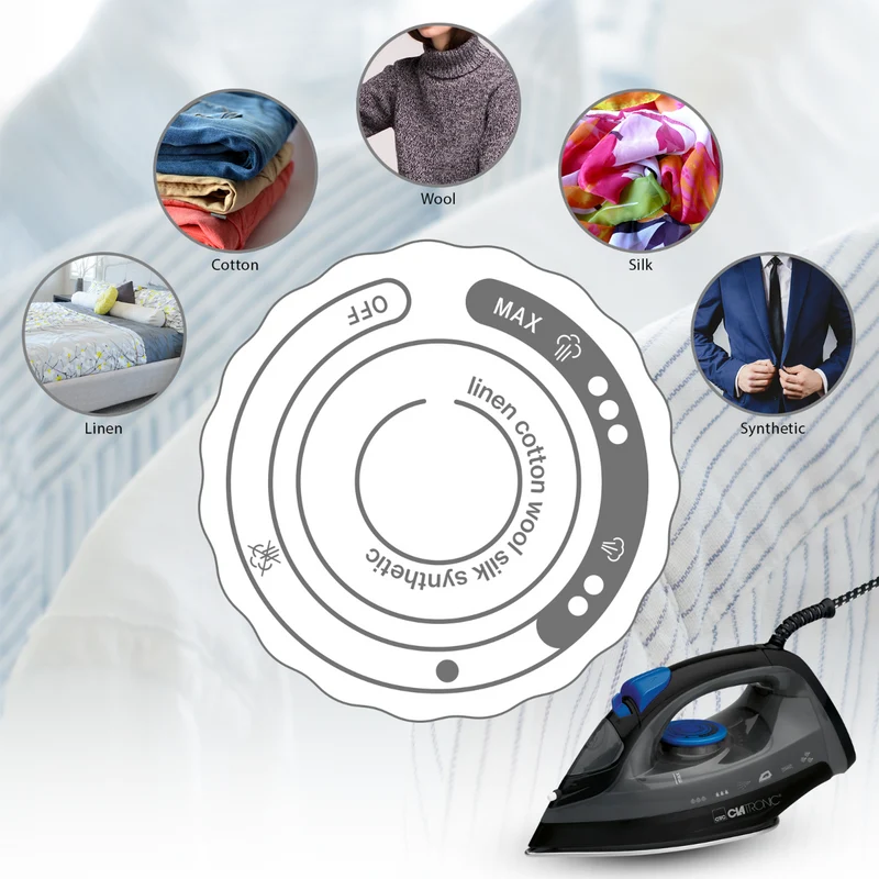 Clatronic DB 3703 Dampfbügeleisen Schwarz/Blau