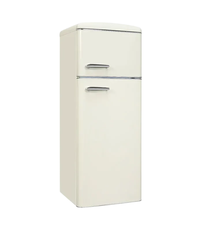 Exquisit RKGC270-45-H-160E Retro Kühl-Gefrier-Kombination 206L Magnolienweiß