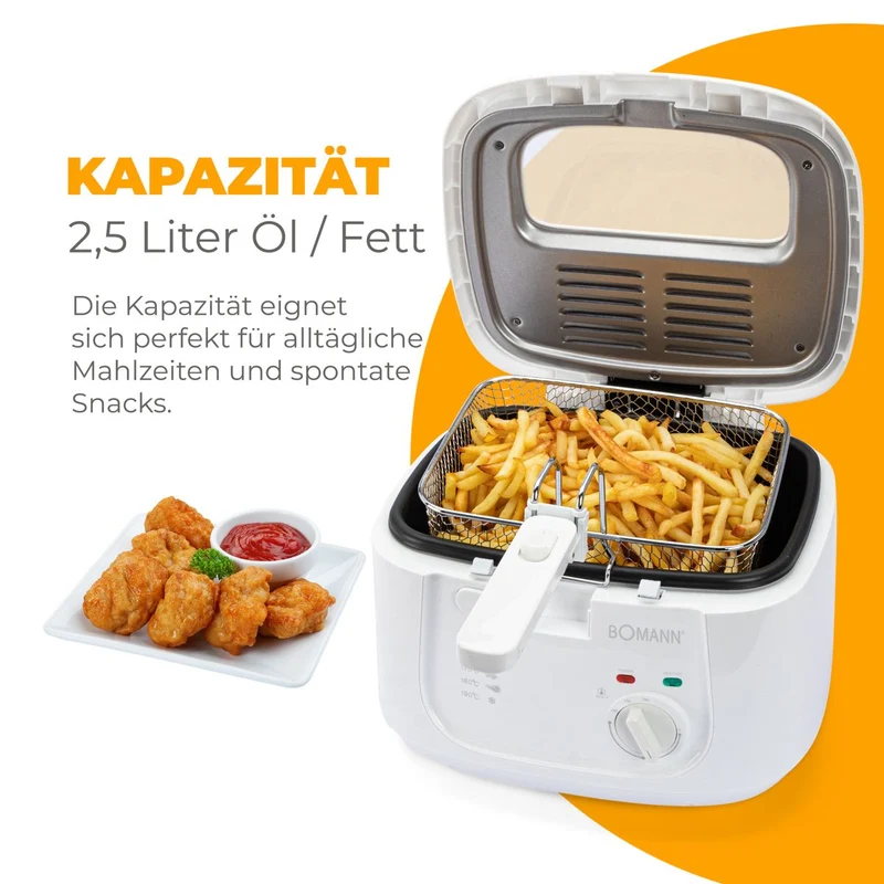 Bomann FR 6051 CB Fritteuse 2,5L Weiß