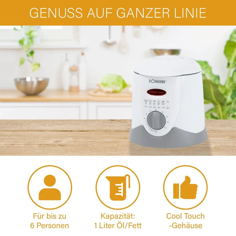 BOMANN Fondue-Fritteuse FFR 1290 CB weiß 1L