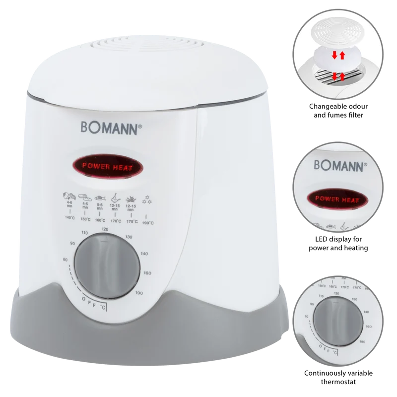 BOMANN Fondue-Fritteuse FFR 1290 CB weiß 1L