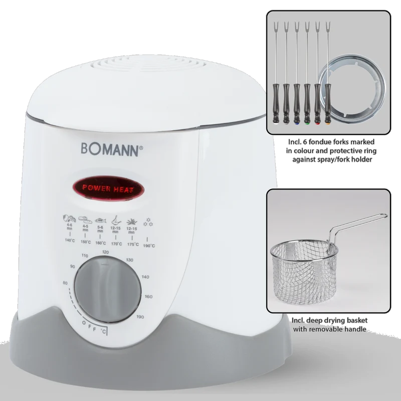 BOMANN Fondue-Fritteuse FFR 1290 CB weiß 1L