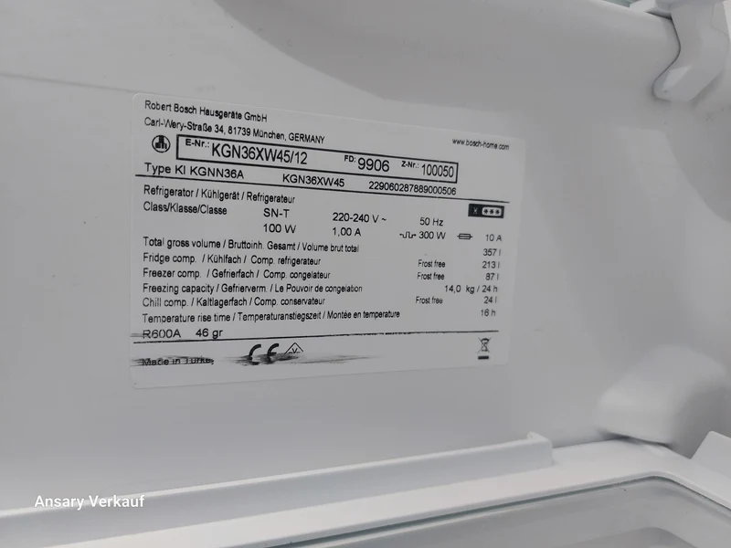 **GEBRAUCHT** BOSCH Kühl- und Gefrierkombination KGN36XW45/12