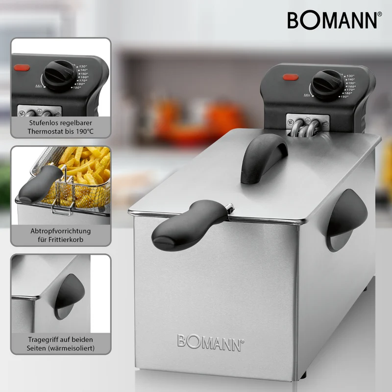 Bomann FR 2264 CB Fritteuse 3L Schwarz