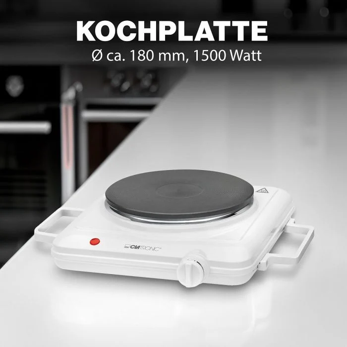 Clatronic EKP 3582 Einzelkochplatte Weiß Kompakt