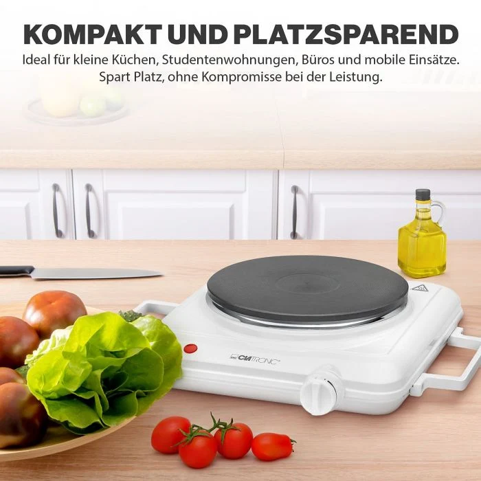 Clatronic EKP 3582 Einzelkochplatte Weiß Kompakt