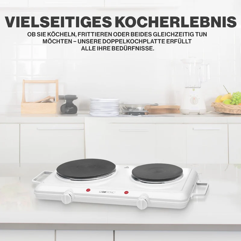 Clatronic DKP 3583 Doppelkochplatte Weiß 2500W