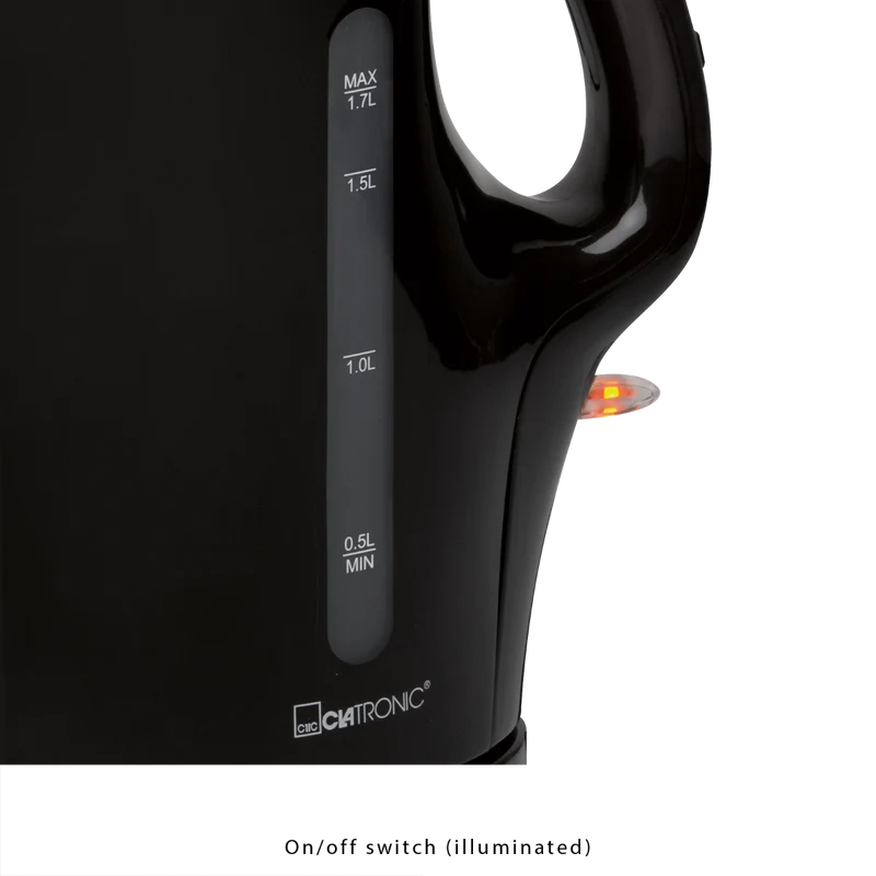 Clatronic WK 3445 Wasserkocher Schwarz 1,7L kabellos