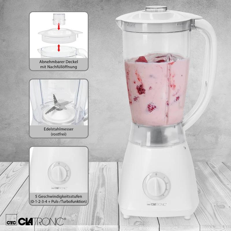 Clatronic UM 3470 Standmixer Weiß 1,5L