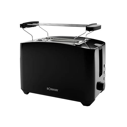 Bomann TA 6065 CB Toaster Schwarz 2-Schlitz mit Brötchenaufsatz