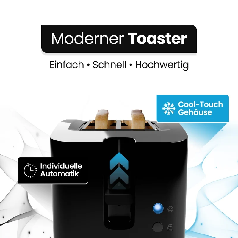 Bomann TA 6065 CB Toaster Schwarz 2-Schlitz mit Brötchenaufsatz
