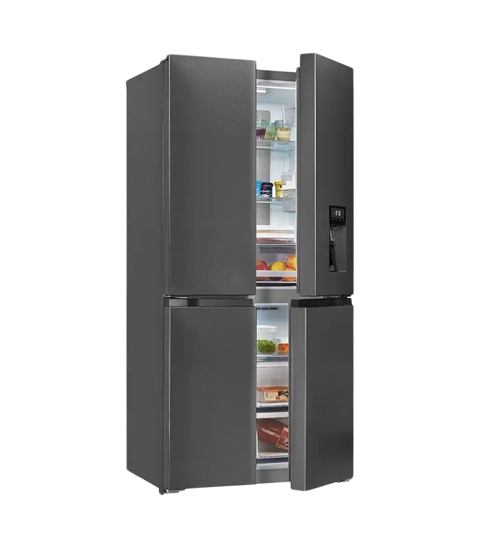 Exquisit MD430-100-WS-200E French Door Kühlschrank 430L Inoxlook Anthrazit NoFrost