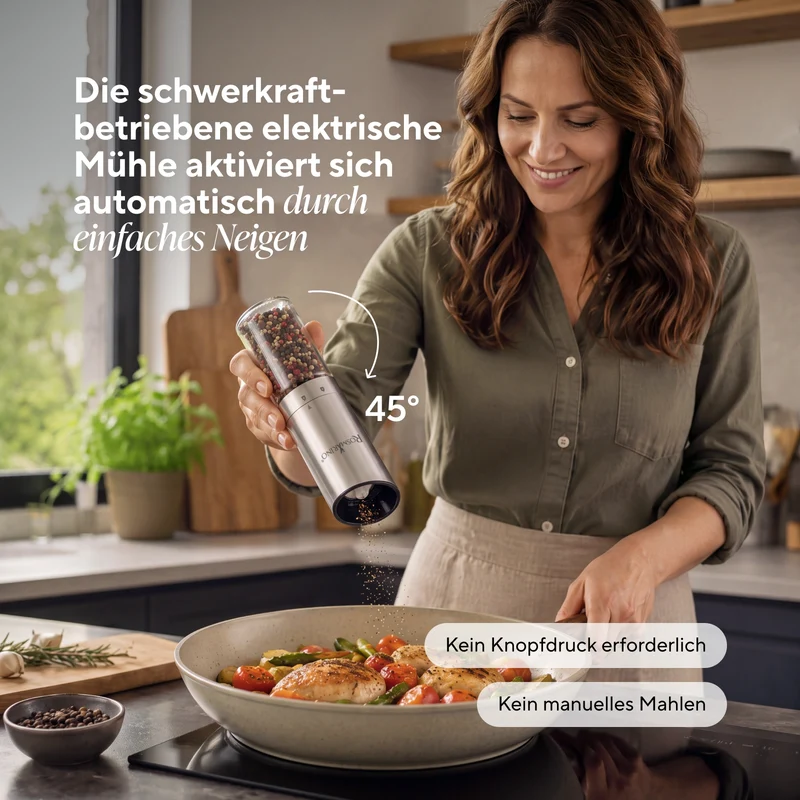 Elektrische Schwerkraft-Gewürzmühle Rosmarino SpiceFlow Gravity