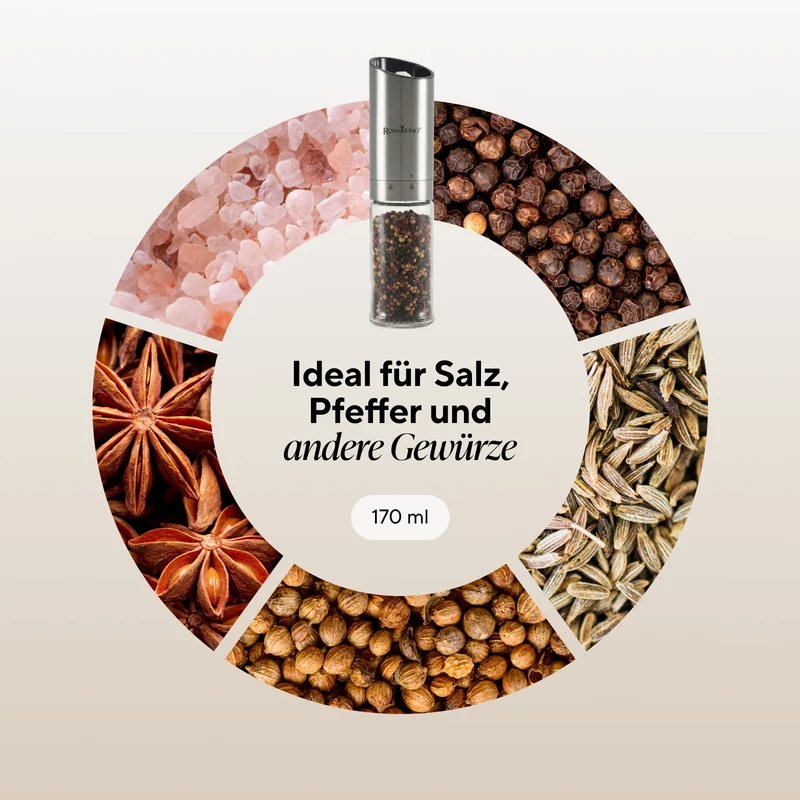 Elektrische Schwerkraft-Gewürzmühle Rosmarino SpiceFlow Gravity