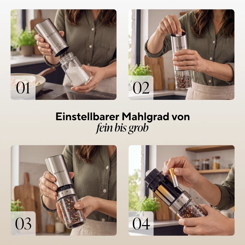 Elektrische Schwerkraft-Gewürzmühle Rosmarino SpiceFlow Gravity