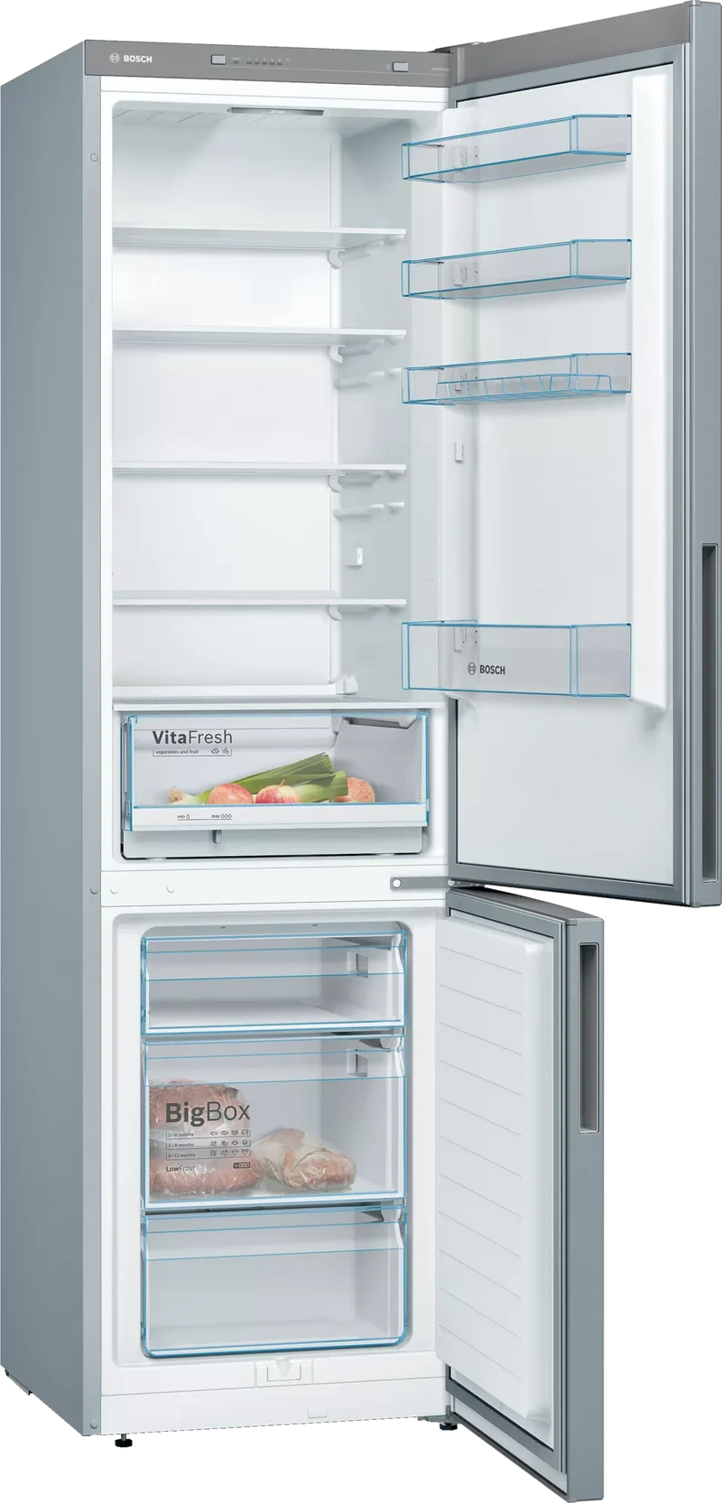 Bosch Serie 4 KGV392LEA Kühl-Gefrierkombination 343L Edelstahloptik LowFrost EEK E