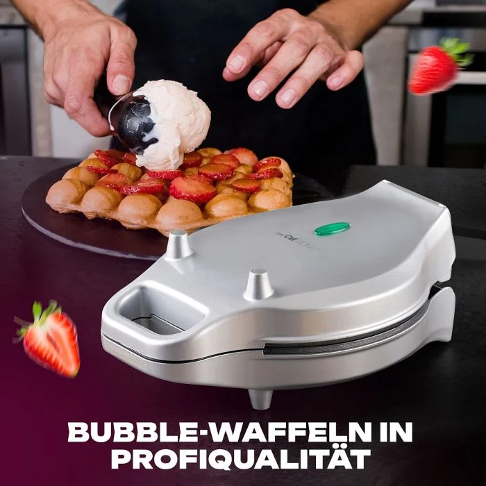 Clatronic Waffelautomat WA 3772 Silber Antihaftbeschichtet