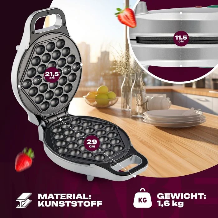 Clatronic Waffelautomat WA 3772 Silber Antihaftbeschichtet