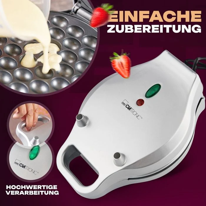 Clatronic Waffelautomat WA 3772 Silber Antihaftbeschichtet