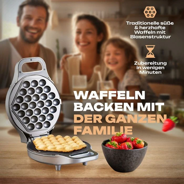 Clatronic Waffelautomat WA 3772 Silber Antihaftbeschichtet