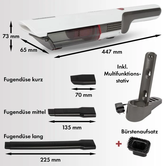 ProfiCare Akkusauger PC-AKS 3102 Weiß/Anthrazit Nass-/Trockensauger
