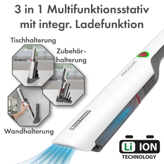 ProfiCare Akkusauger PC-AKS 3102 Weiß/Anthrazit Nass-/Trockensauger