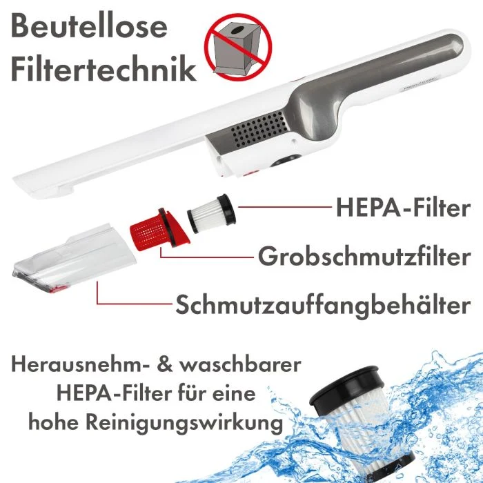 ProfiCare Akkusauger PC-AKS 3102 Weiß/Anthrazit Nass-/Trockensauger