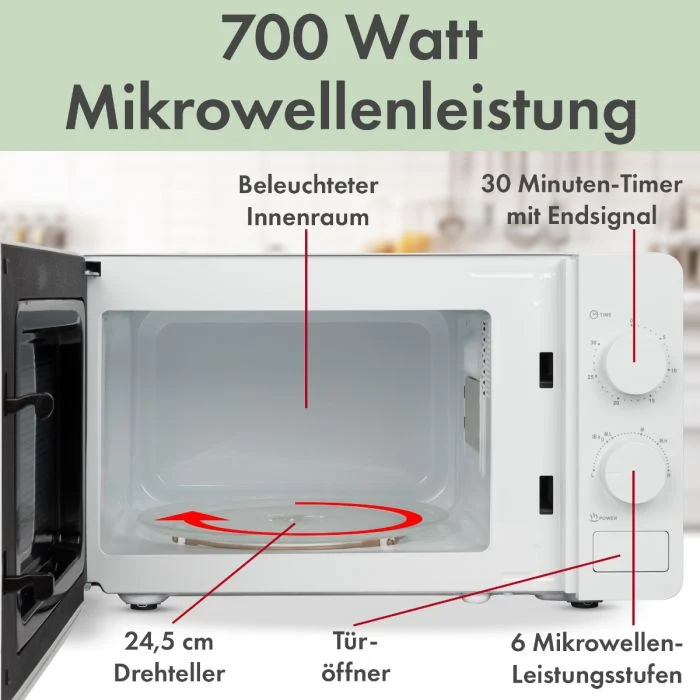 Bomann Mikrowelle MW 6014 CB Weiß 20L 700W