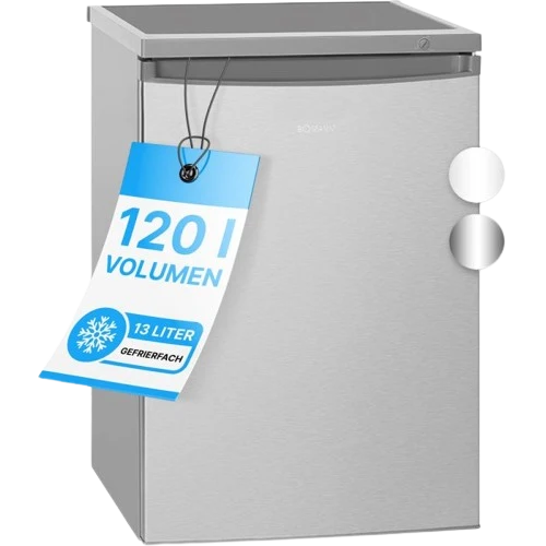 Bomann KS 2184.1 Kühlschrank mit Gefrierfach 206L Edelstahl-Optik EEK E