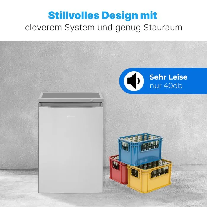 Bomann KS 2184.1 Kühlschrank mit Gefrierfach 206L Edelstahl-Optik EEK E