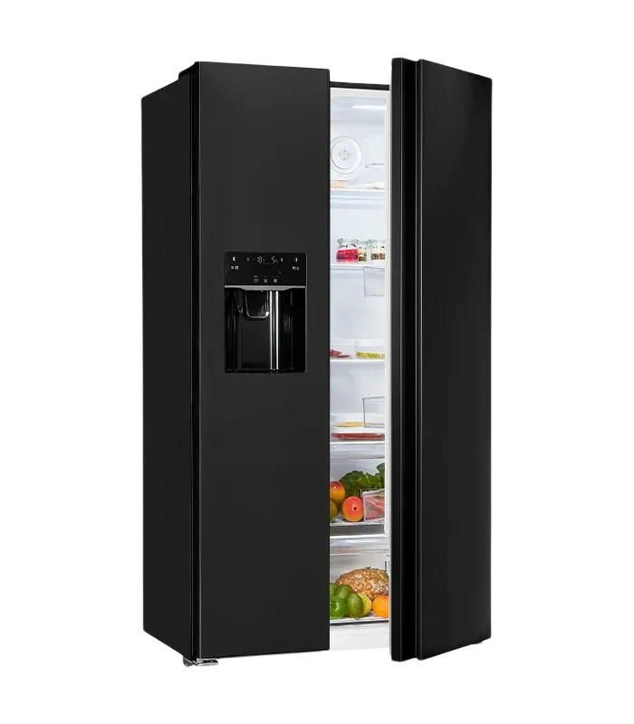 Exquisit SBS520-CF-040E Side-by-Side Kühlschrank 520L Inoxlook Anthrazit NoFrost