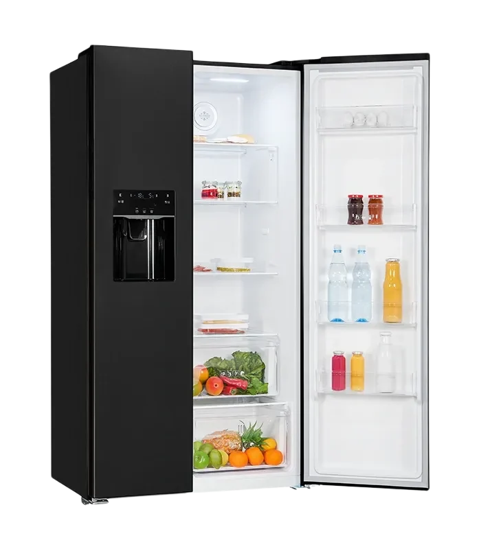 Exquisit SBS520-CF-040E Side-by-Side Kühlschrank 520L Inoxlook Anthrazit NoFrost