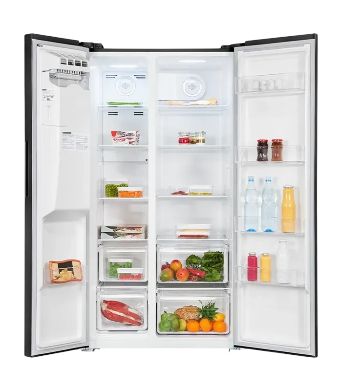Exquisit SBS520-CF-040E Side-by-Side Kühlschrank 520L Inoxlook Anthrazit NoFrost