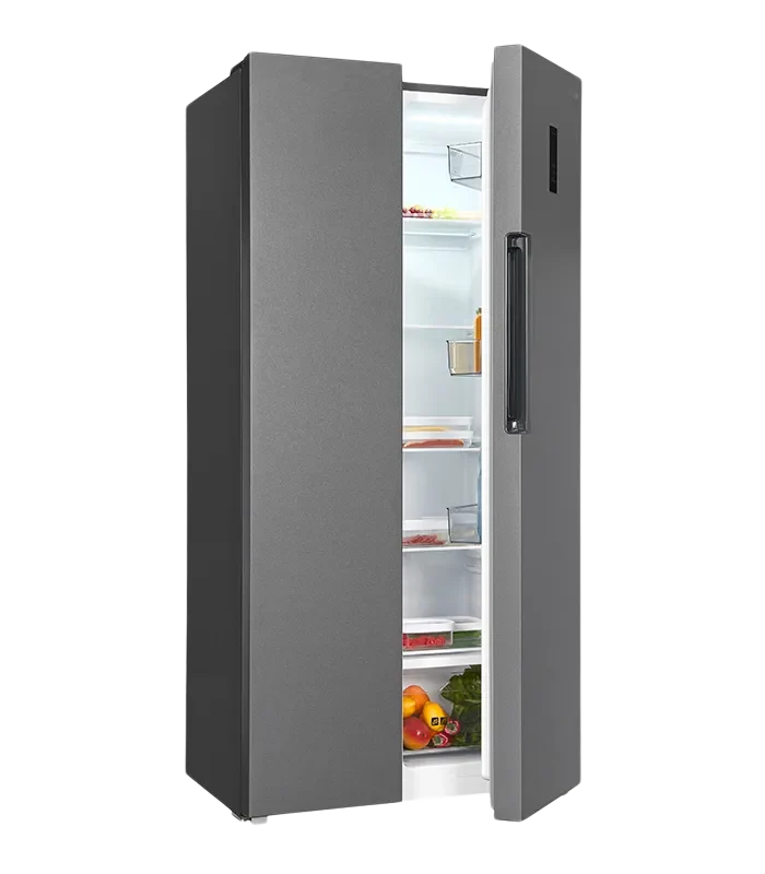 Exquisit SBS450-360E Side-by-Side Kühlschrank 450L Anthrazit NoFrost