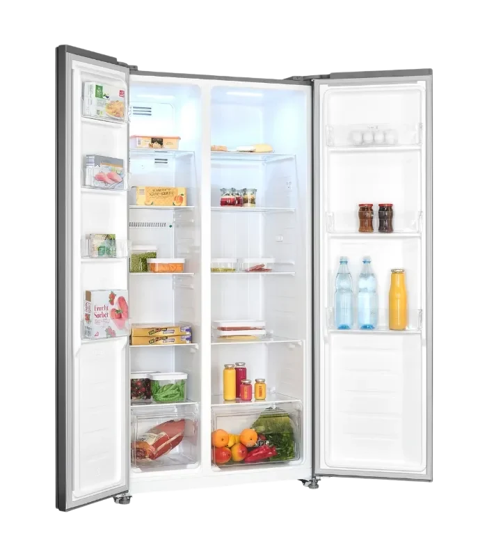 Exquisit SBS546-040E Side-by-Side Kühlschrank 546L Inoxlook NoFrost Wasserspender
