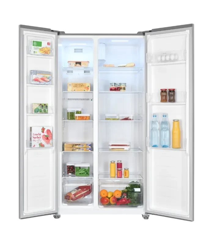Exquisit SBS546-040E Side-by-Side Kühlschrank 546L Inoxlook NoFrost Wasserspender