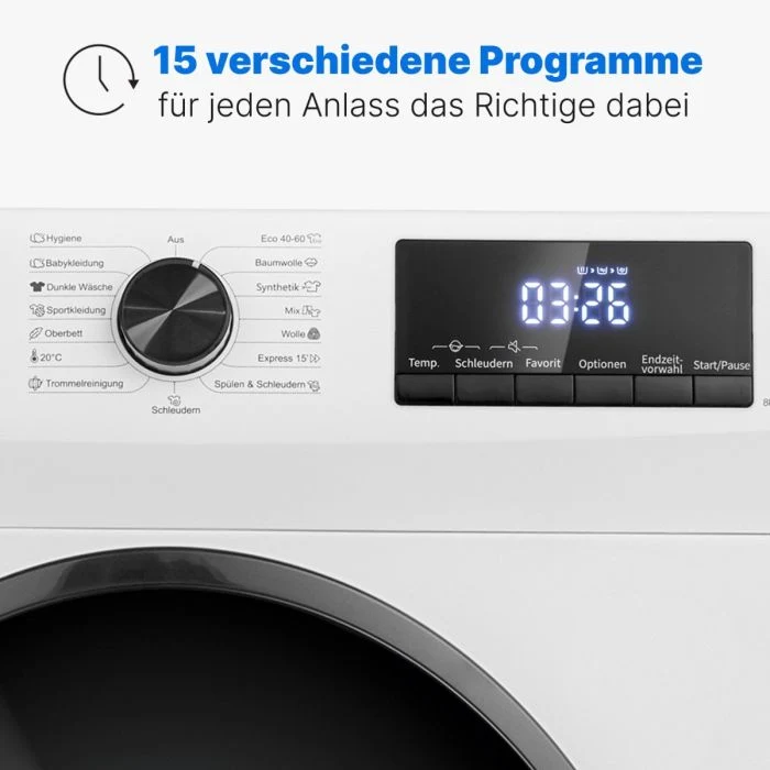 Bomann WA 7185 Waschmaschine 8kg Weiß 1400 U/Min EEK C