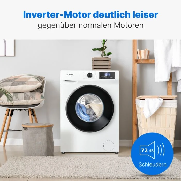 Bomann WA 7185 Waschmaschine 8kg Weiß 1400 U/Min EEK C
