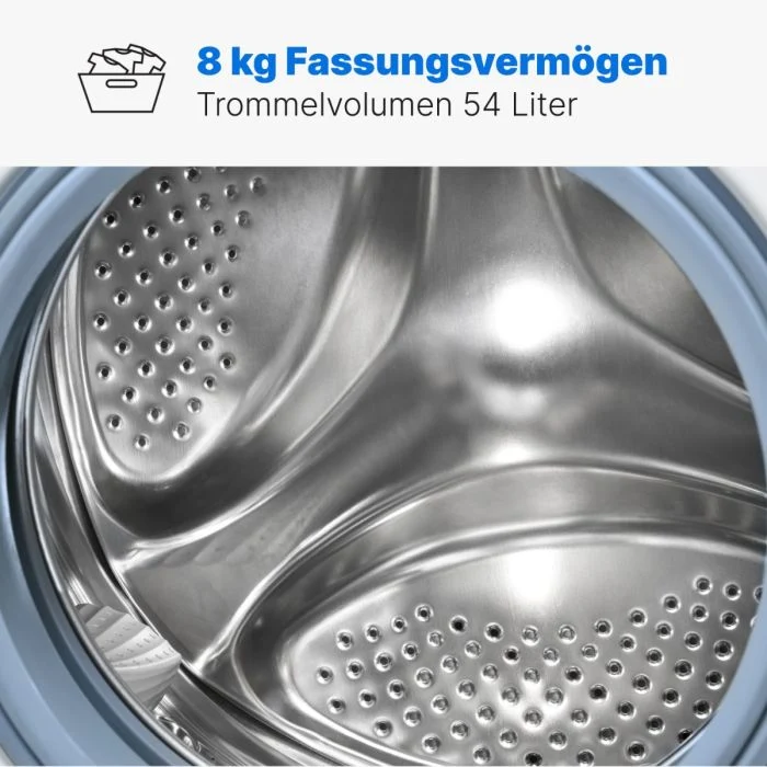 Bomann WA 7185 Waschmaschine 8kg Weiß 1400 U/Min EEK C
