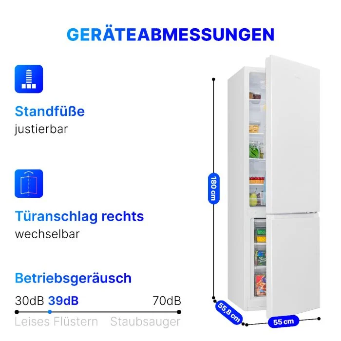 Bomann KG 184.1 Kühlschrank mit Gefrierfach 160L Weiß EEK E