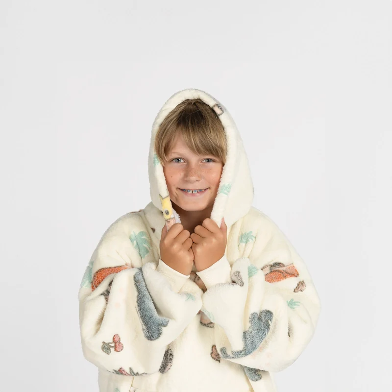 Hoodie - Kinder Kapuzendecke + Geschenk: Socken