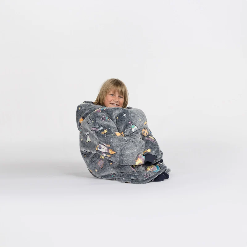 Hoodie - Kinder Kapuzendecke + Geschenk: Socken