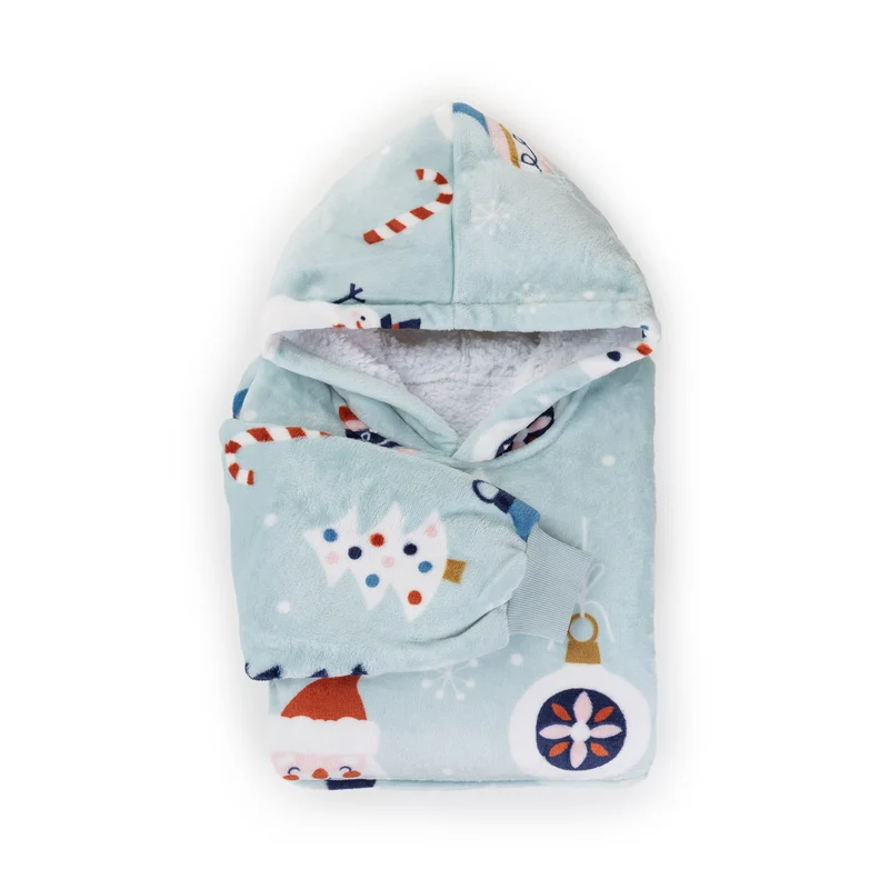 Hoodie - Kinder Kapuzendecke + Geschenk: Socken
