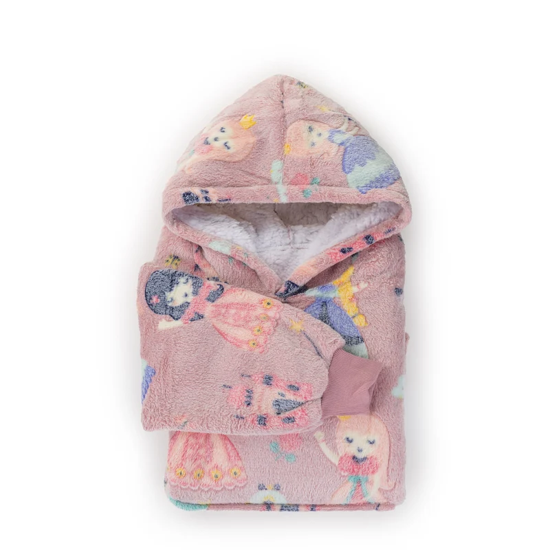 Hoodie - Kinder Kapuzendecke + Geschenk: Socken