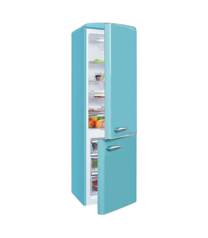 Exquisit RKGC250-70-H-160E Retro Kühl-Gefrier-Kombi 250L Taubenblau