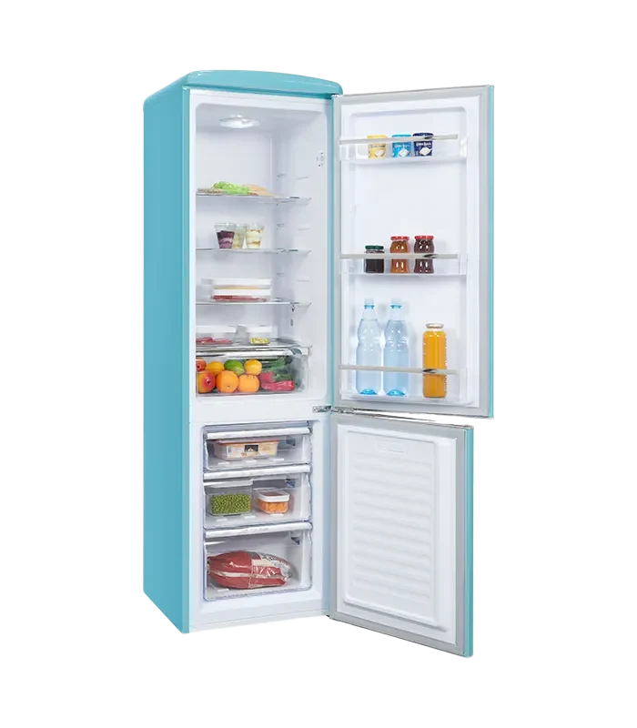Exquisit RKGC250-70-H-160E Retro Kühl-Gefrier-Kombi 250L Taubenblau