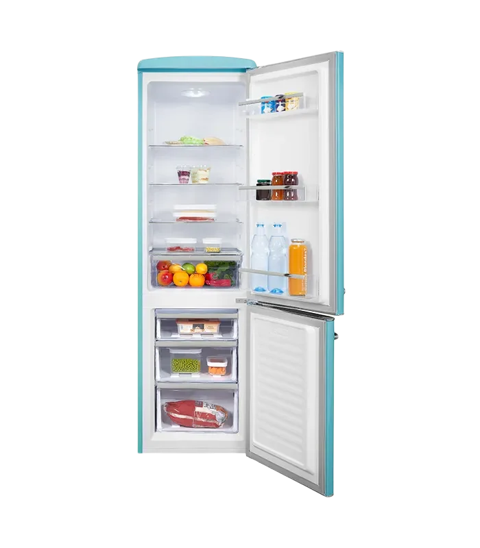 Exquisit RKGC250-70-H-160E Retro Kühl-Gefrier-Kombi 250L Taubenblau