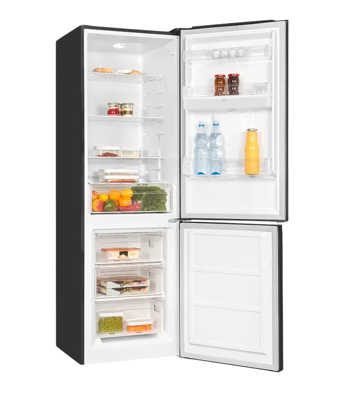 Exquisit KGC320-95-E-WS-040C Kühl-Gefrier-Kombination 320L Inoxlook Anthrazit