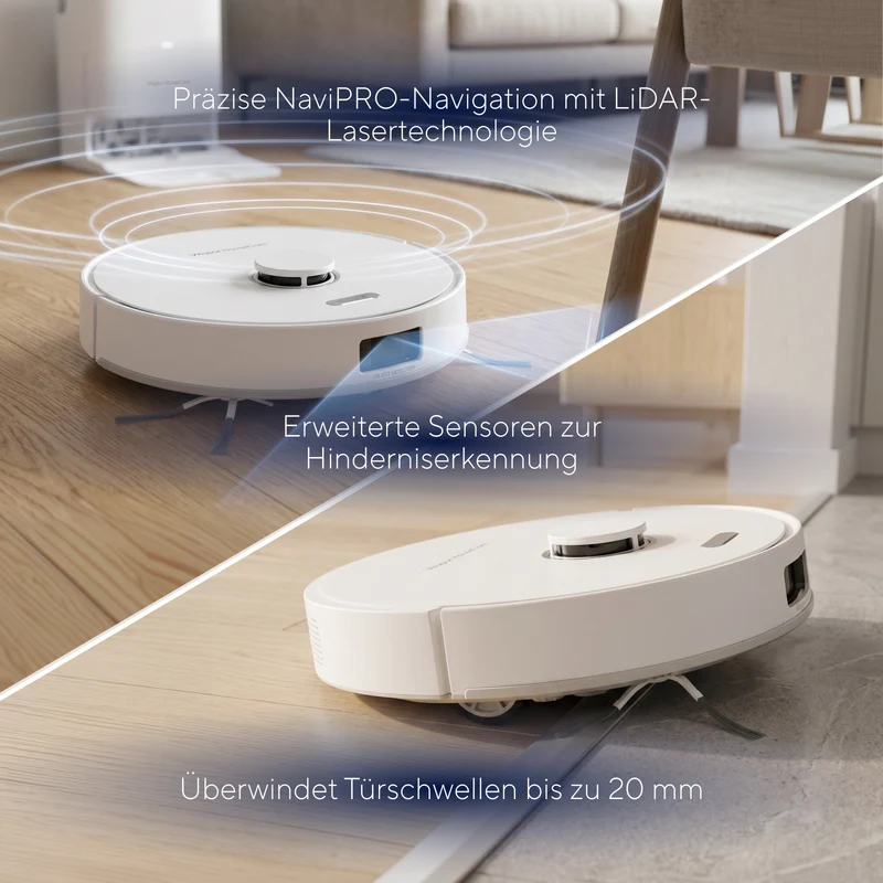 Saugroboter für Trocken- und Nassreinigung mit Selbstreinigungsstation inkl. Mopp-Reinigung SmartClean All-in-One-Station PRO Series