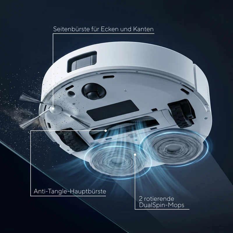 Saugroboter für Trocken- und Nassreinigung mit Selbstreinigungsstation inkl. Mopp-Reinigung SmartClean All-in-One-Station PRO Series